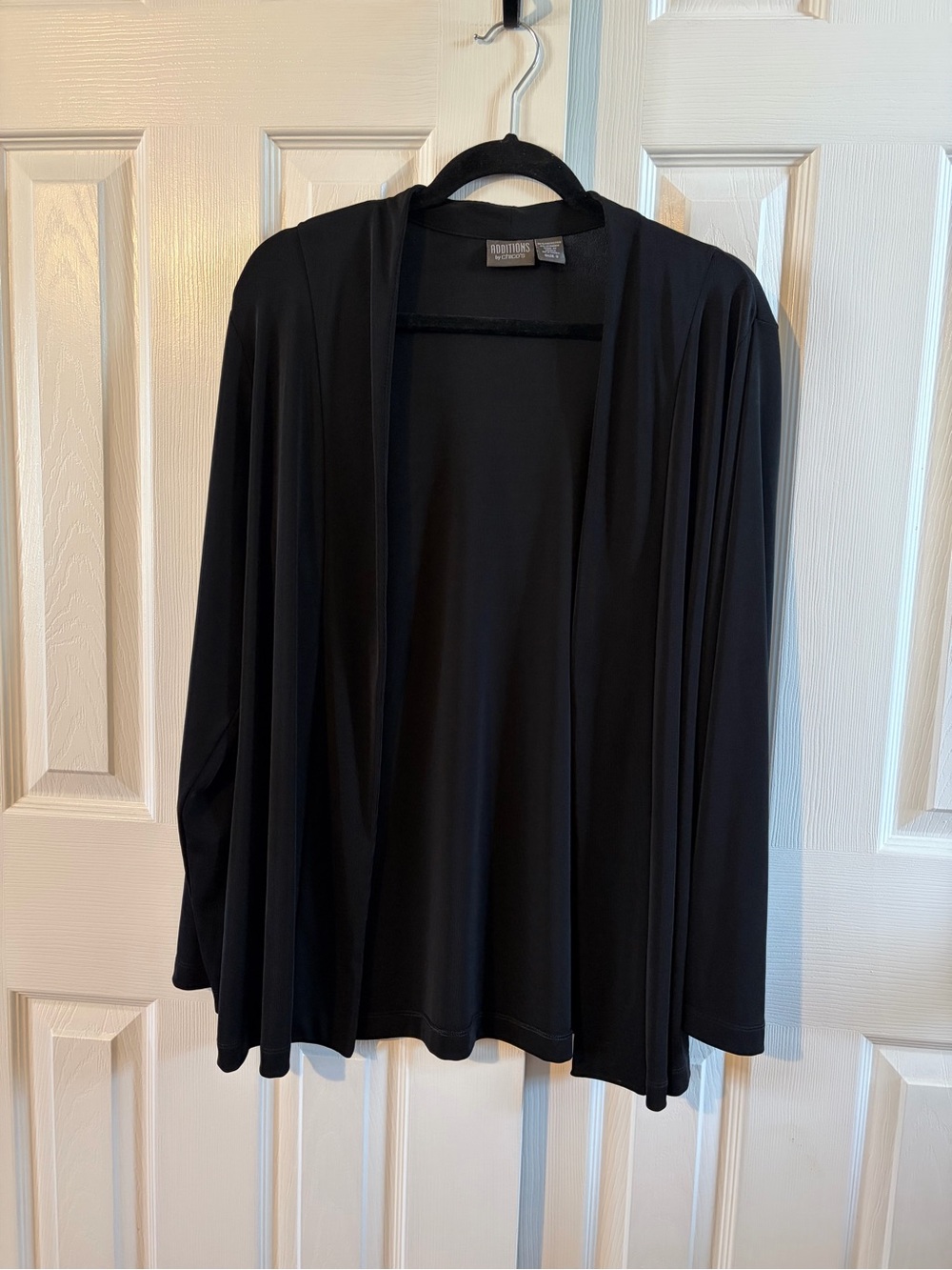 Additions By Chico’s Black Open-Front Women's Cardigan Size 3-XL EUC